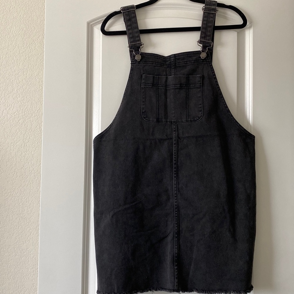 Grey denim overall dress